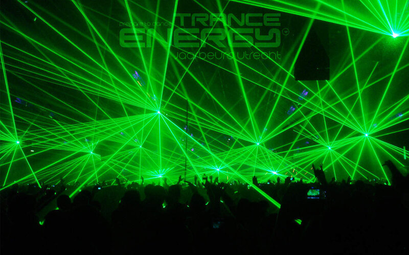 Green lasers at a music festival