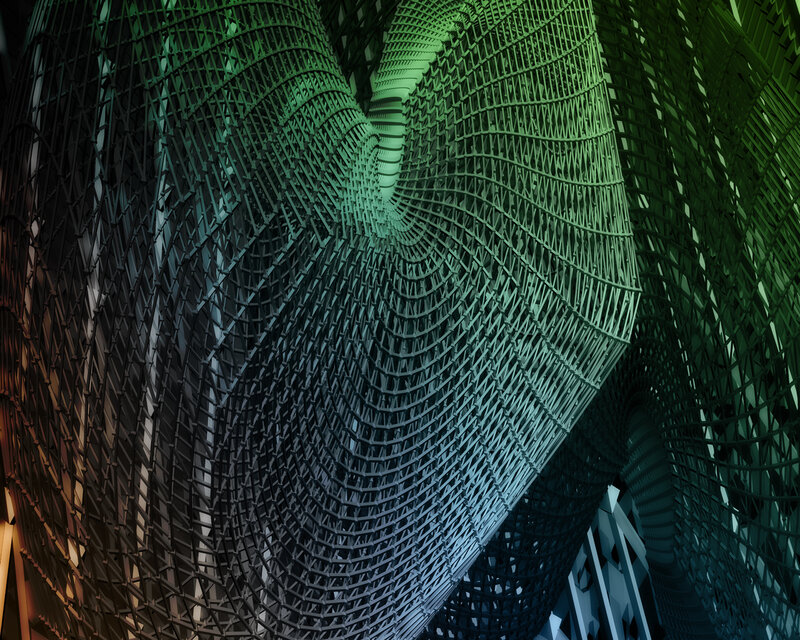 green lattice structure