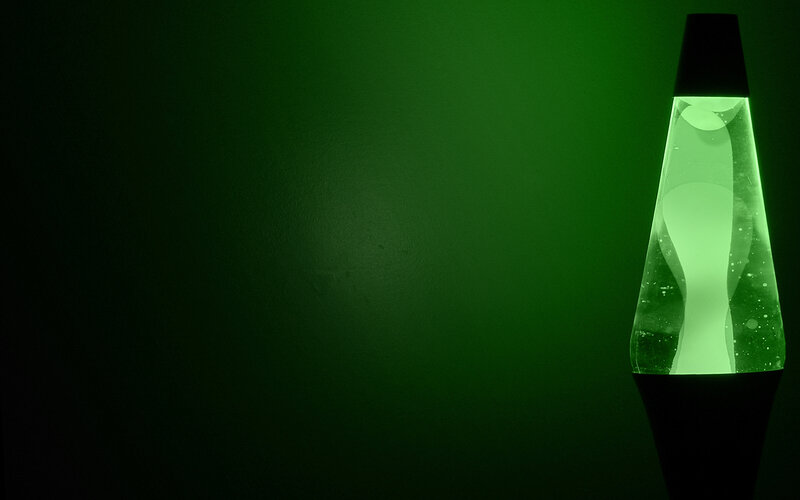 green lava lamp glow