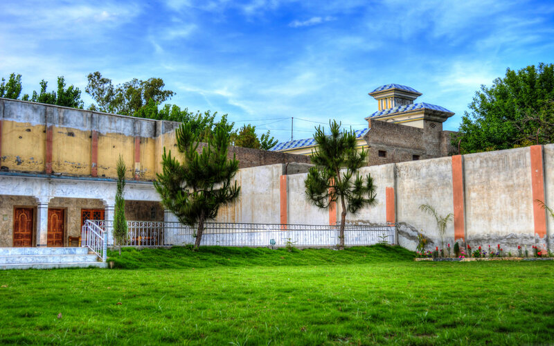 Green Lawn with Building