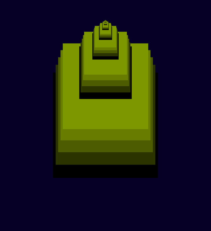 green layered pyramid