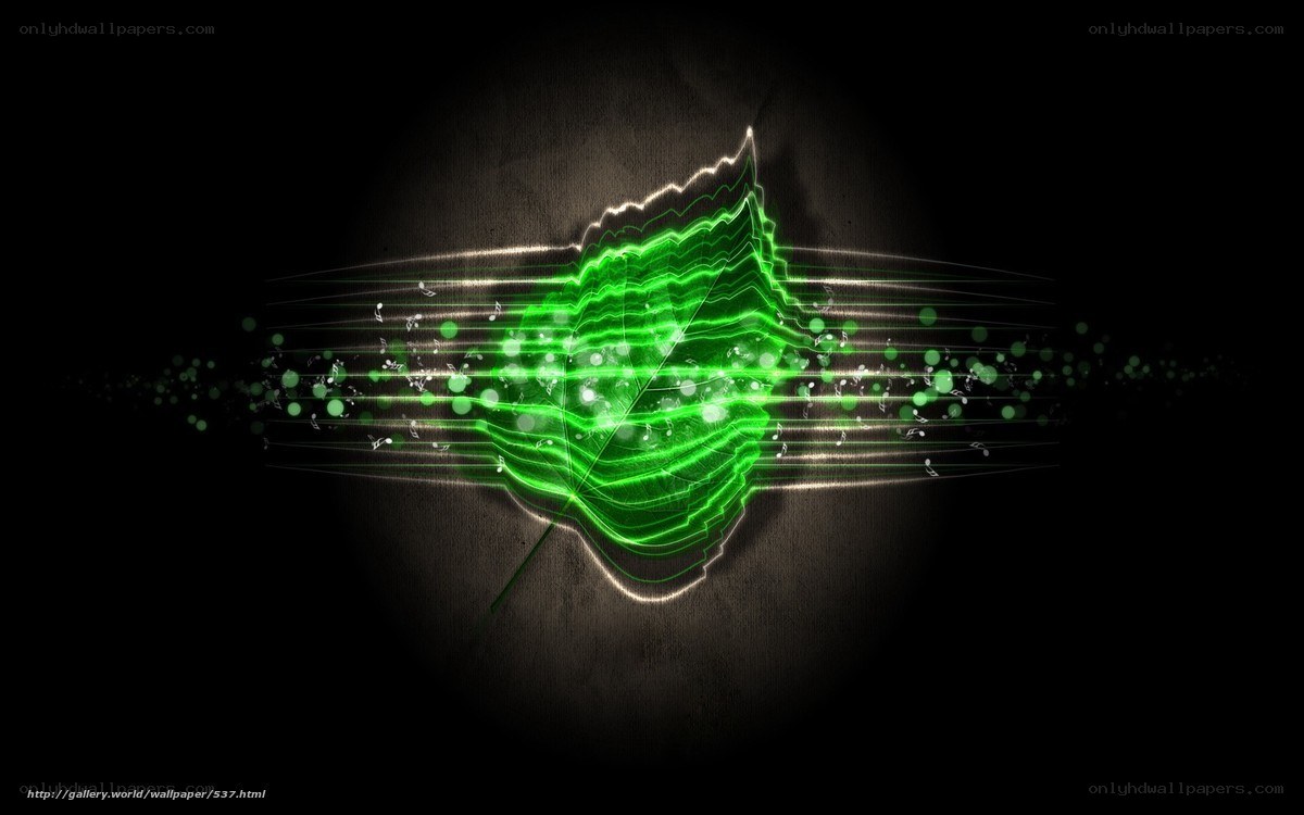 Green leaf music abstract