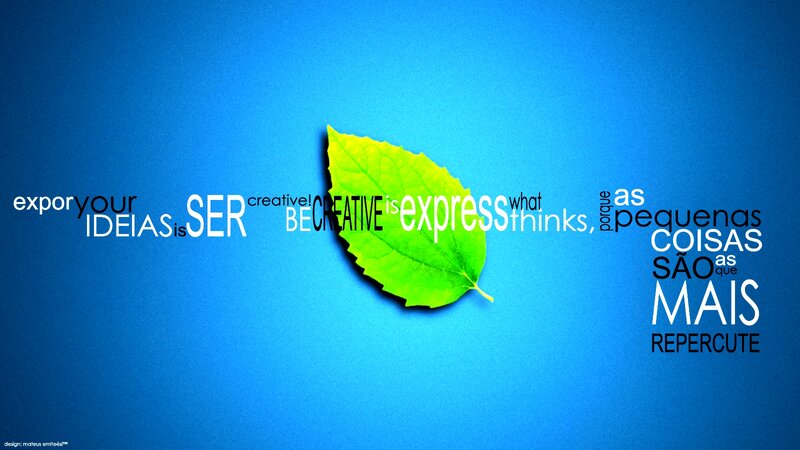 Green Leaf on Blue Background — Inspirational