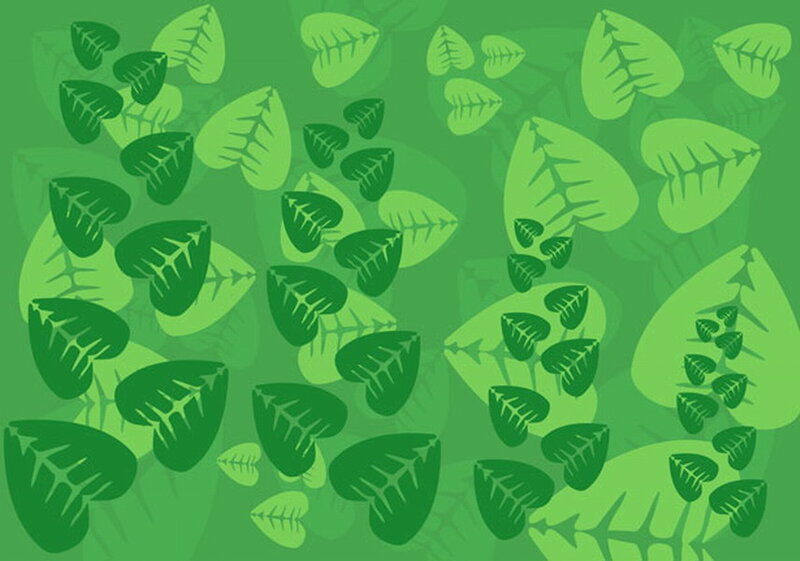 Green Leaf Pattern — Calm, Vector Art