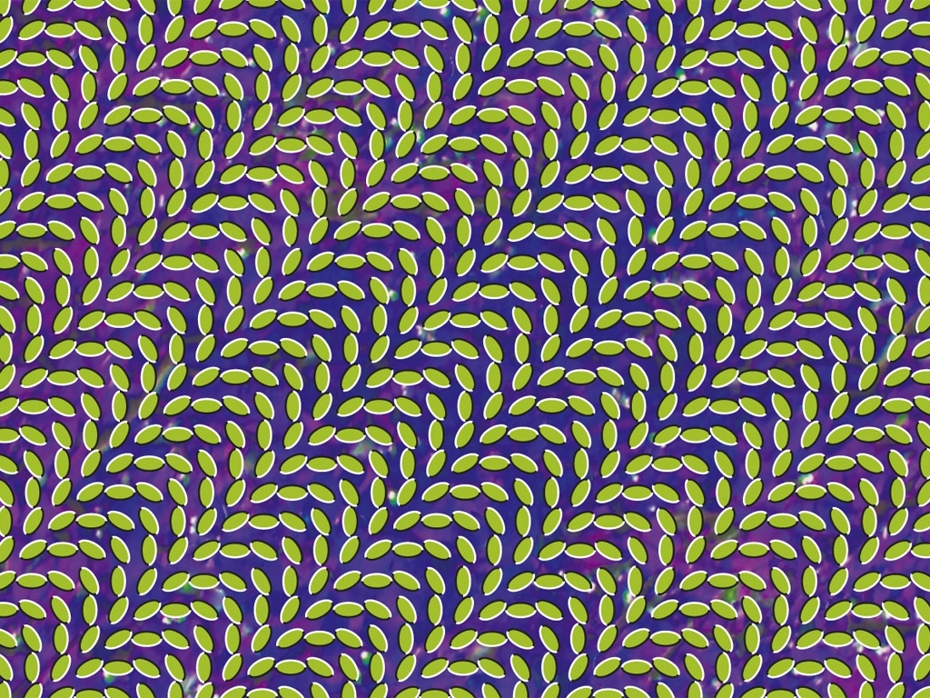 green leaf pattern optical illusion