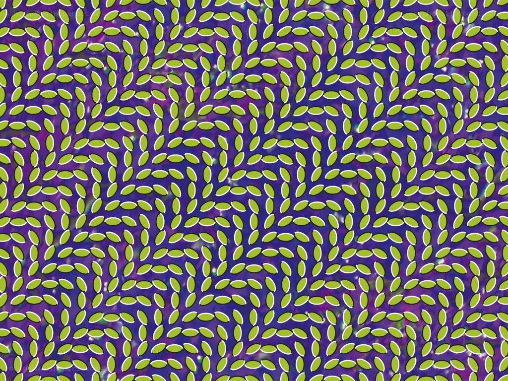green leaf pattern optical illusion