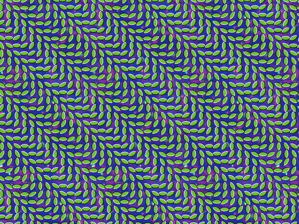 green leaf pattern optical illusion