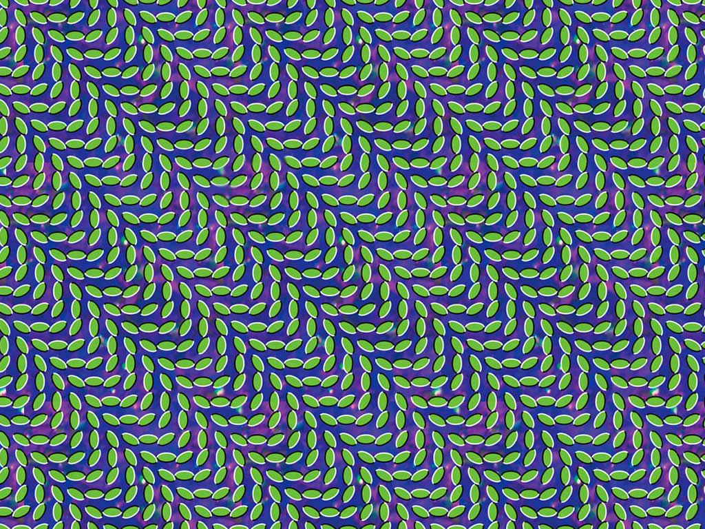 green leaf pattern optical illusion