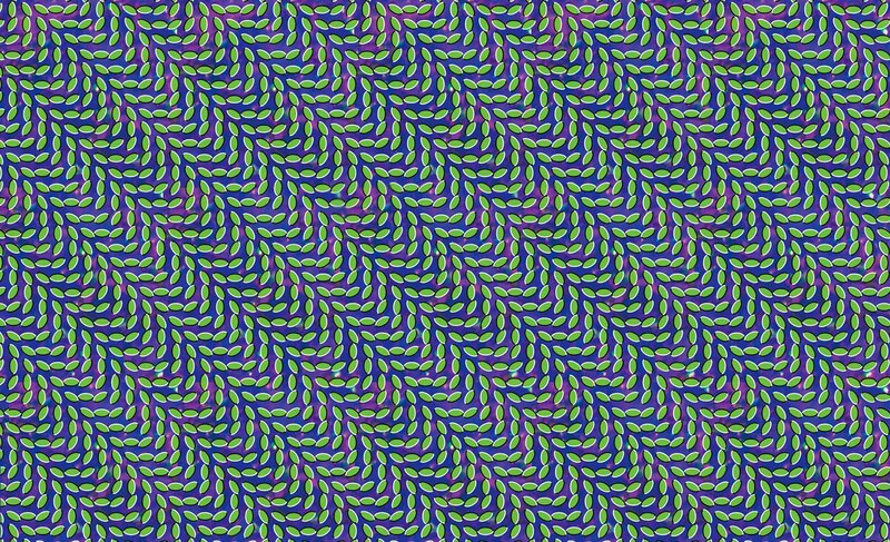 green leaf pattern optical illusion