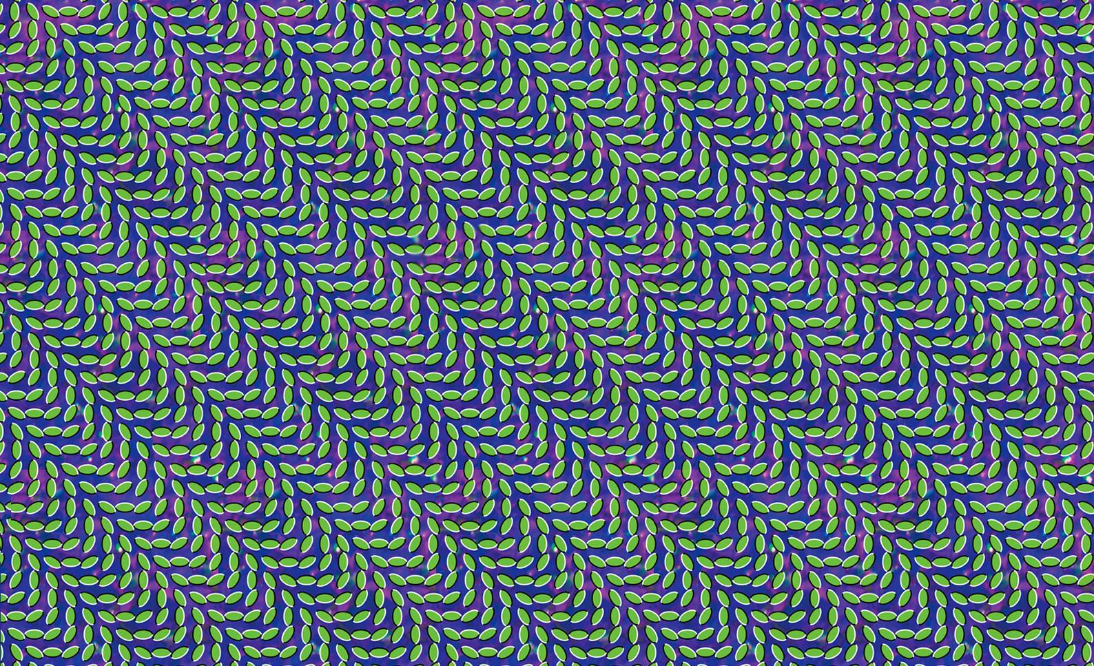 green leaf pattern optical illusion
