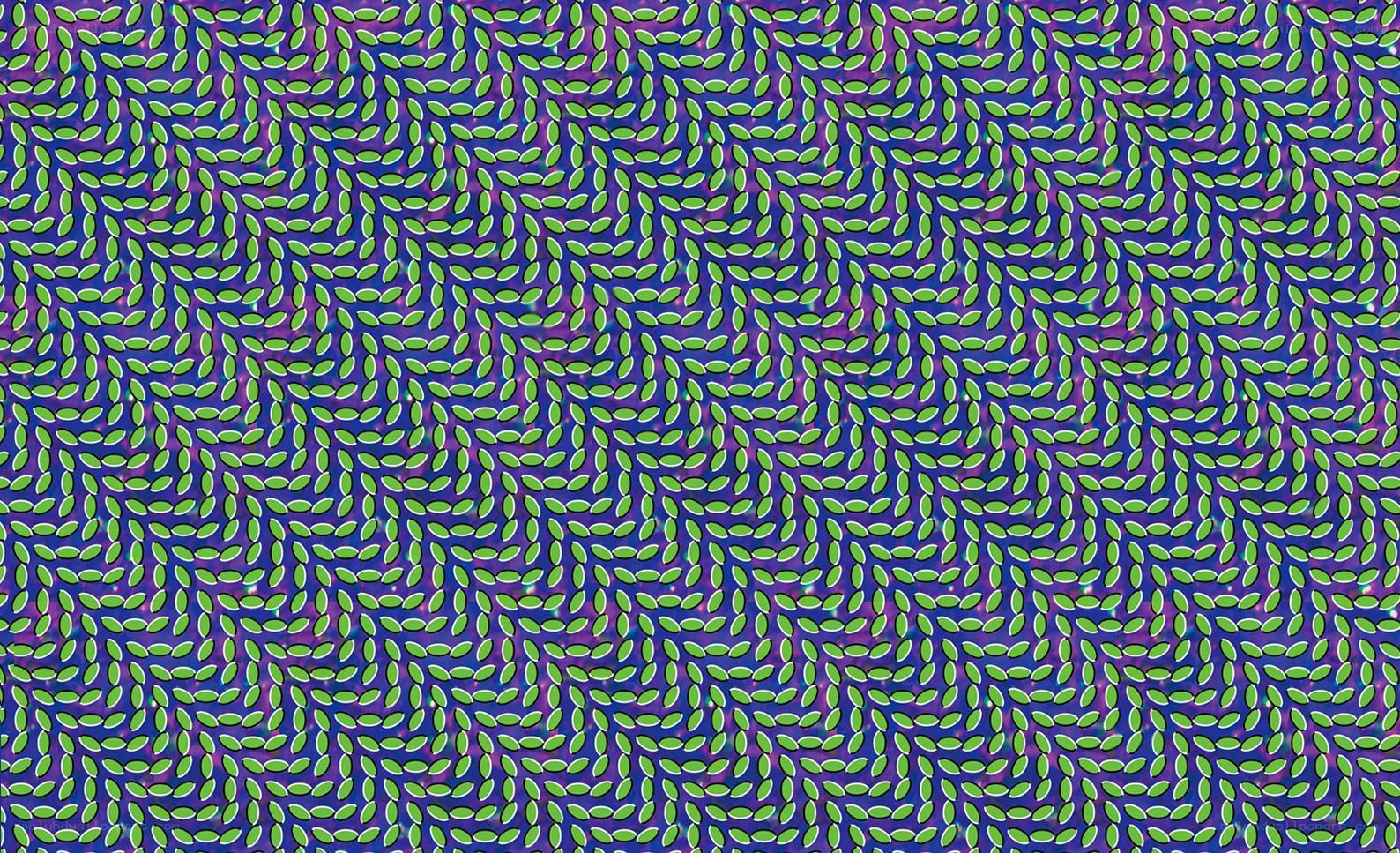 green leaf pattern optical illusion