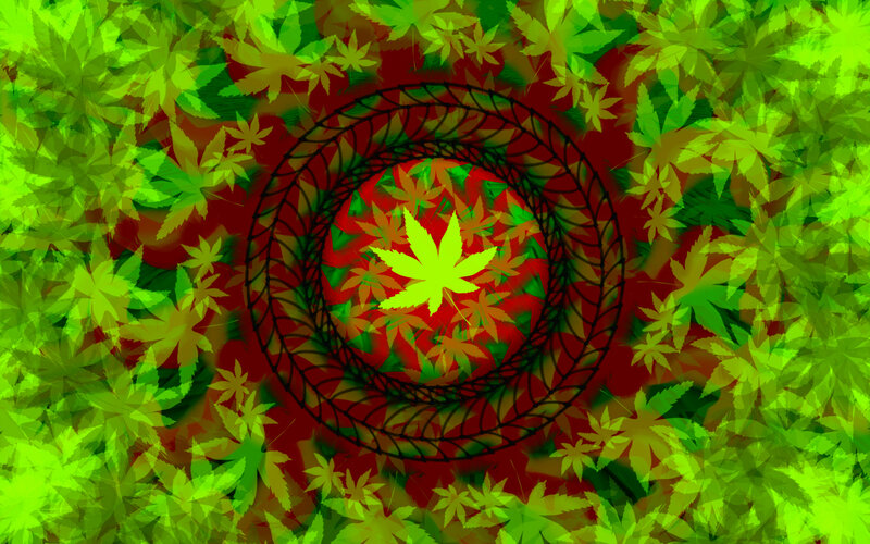 Green leaf spiral pattern