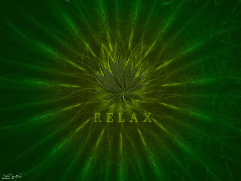 Green leaf with relax text