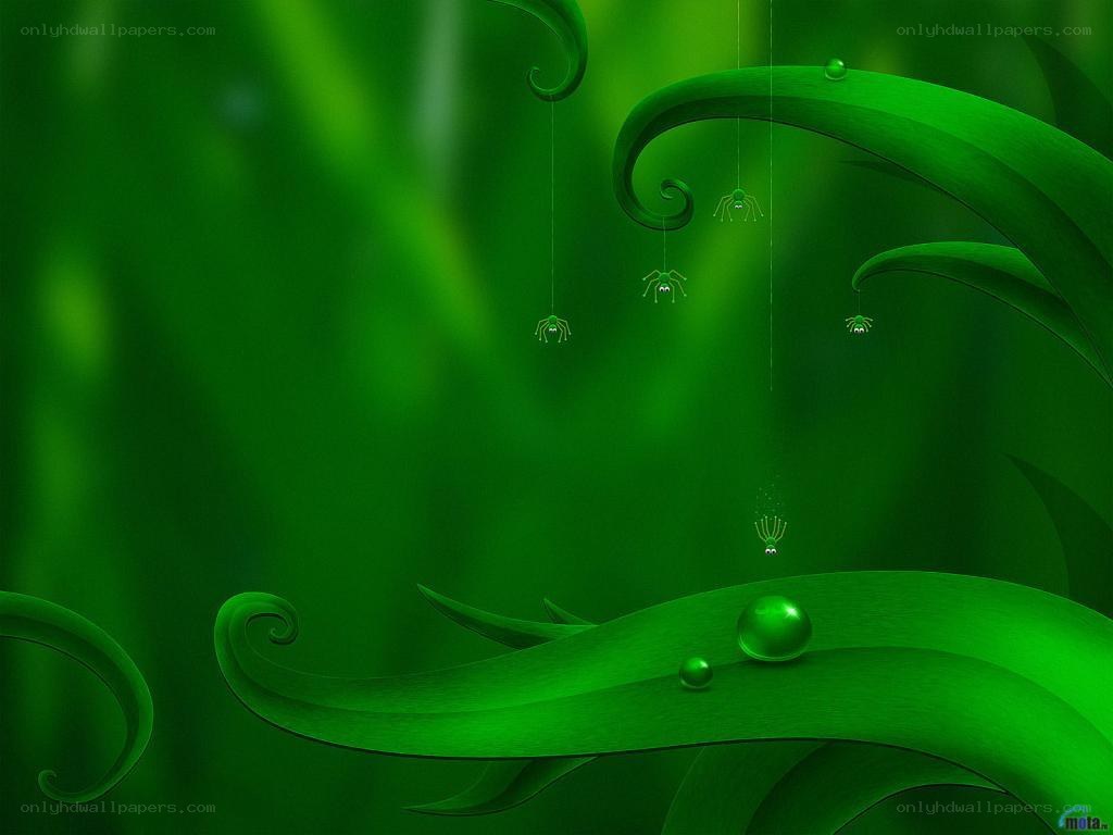 Green leafy fantasy scene