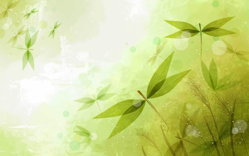 Green Leafy Plants — Serene, Digital Art, Leaves, Grass, Bokeh