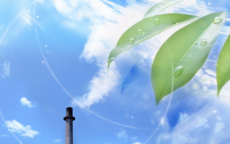 Green Leaves and Smokestack