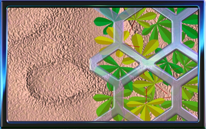Green Leaves Through Mesh