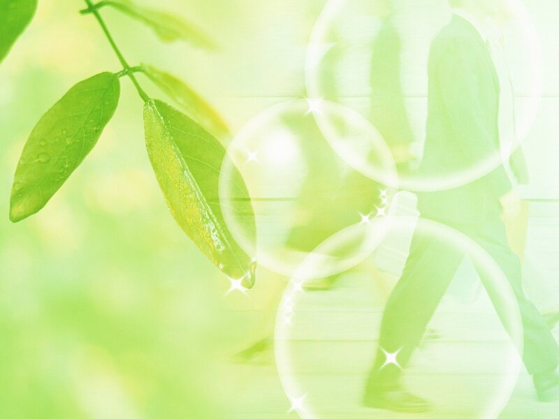 Green Leaves with Bubbles