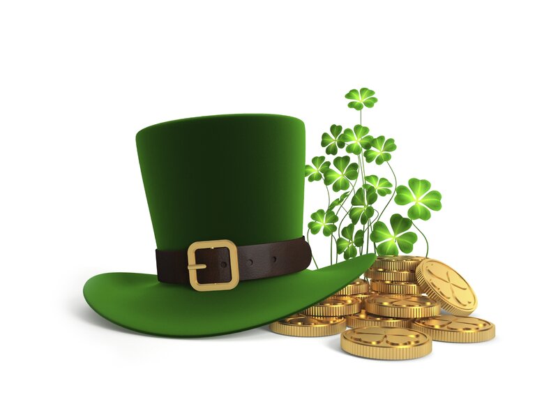 Green Leprechaun Hat — Festive, 3d Render, Coins