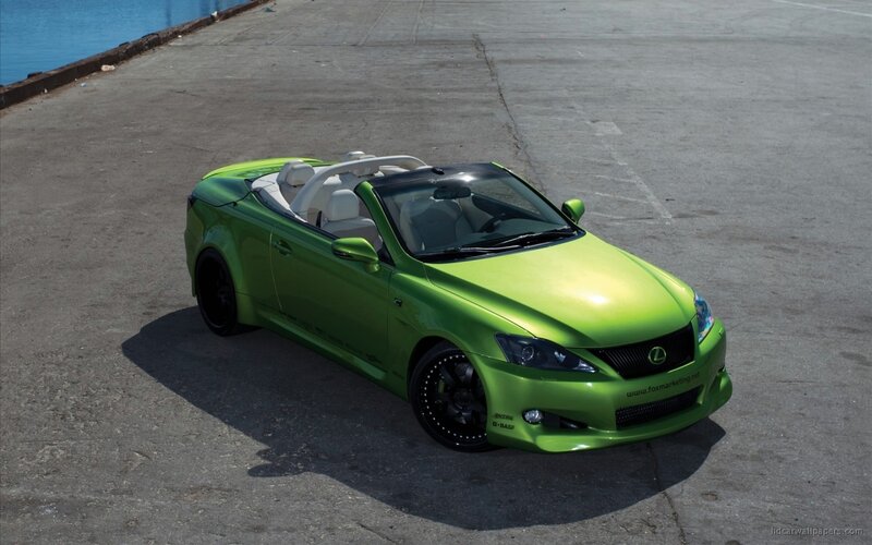 green lexus convertible car