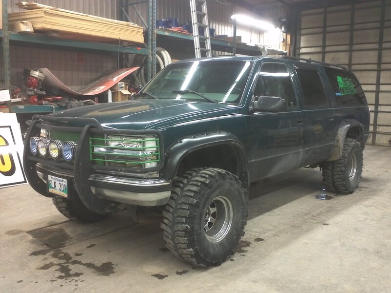 Green Lifted SUV