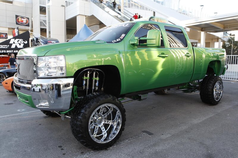Green Lifted Truck