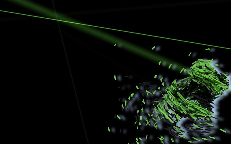 green light beam impact