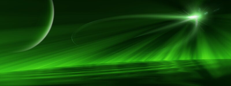 green light beam in space