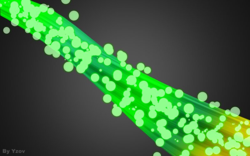 green light beam with particles