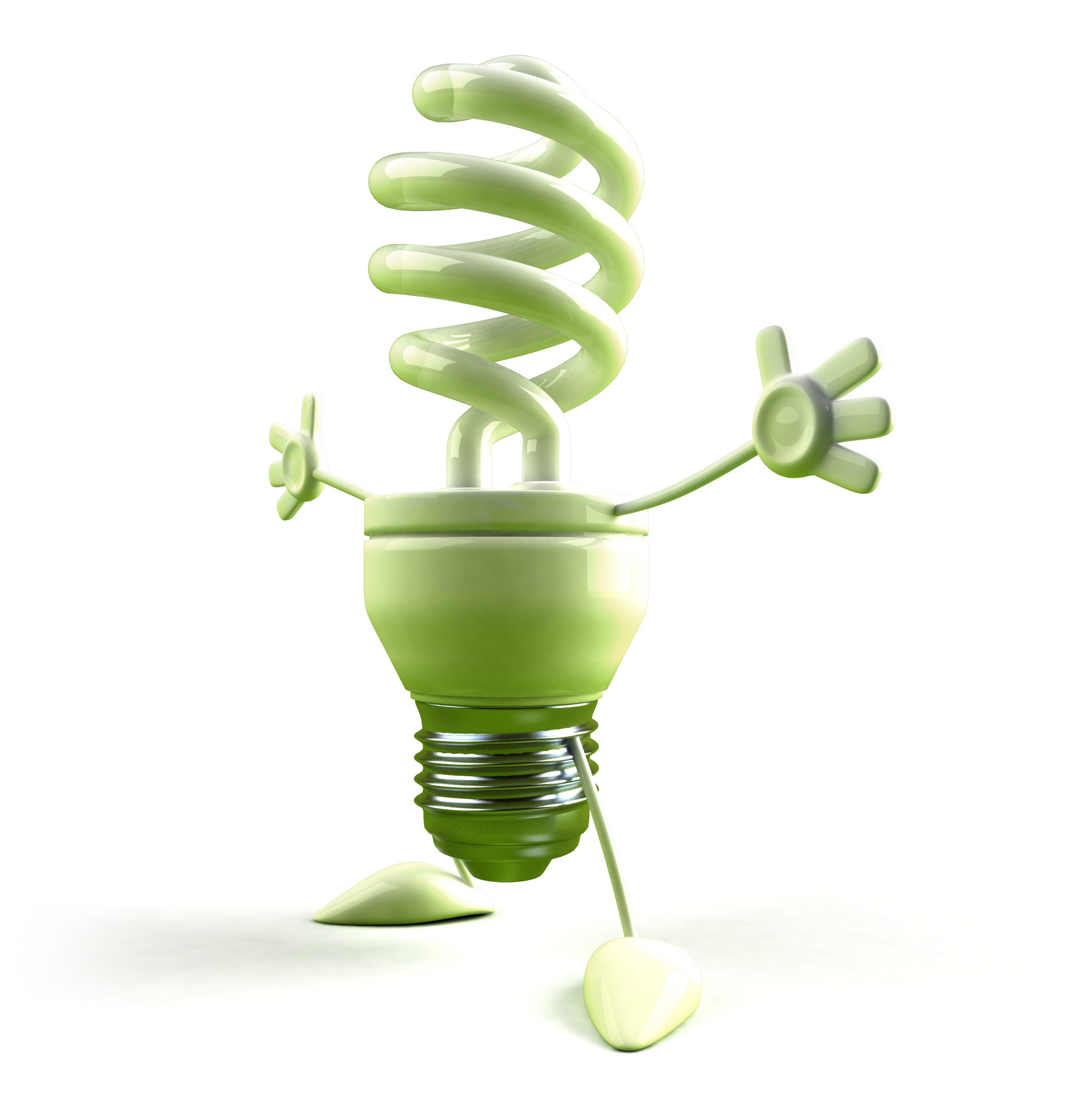 green light bulb character