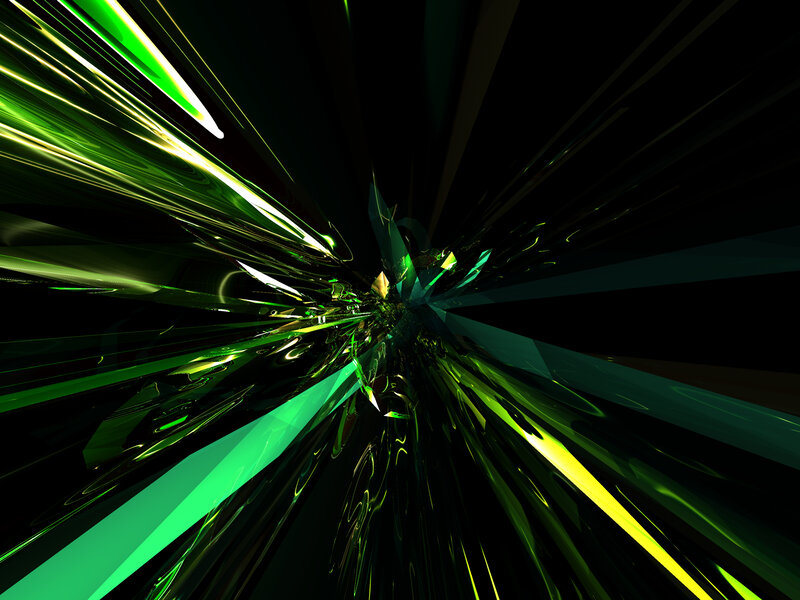 green light burst abstract