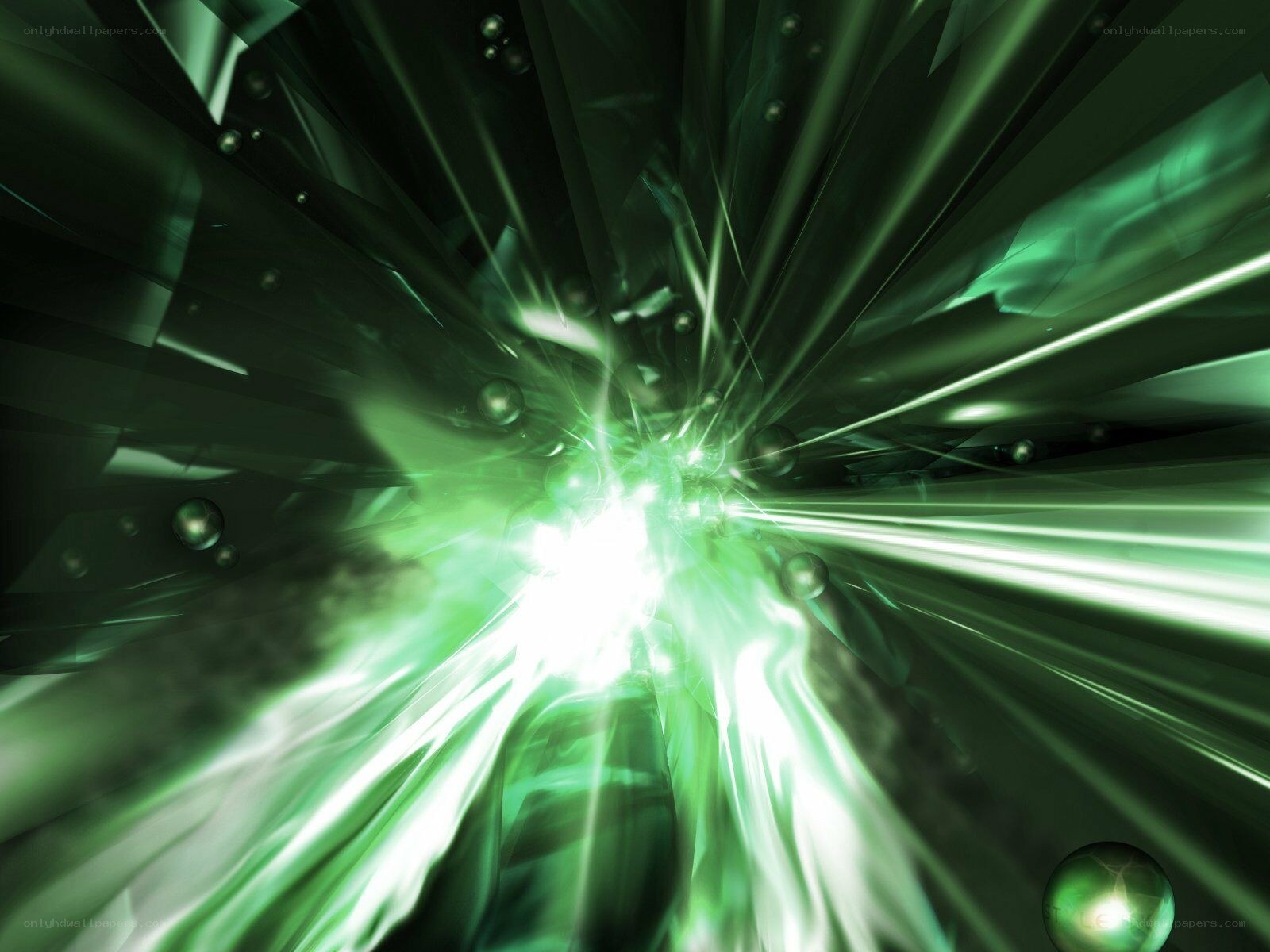 green light burst abstract