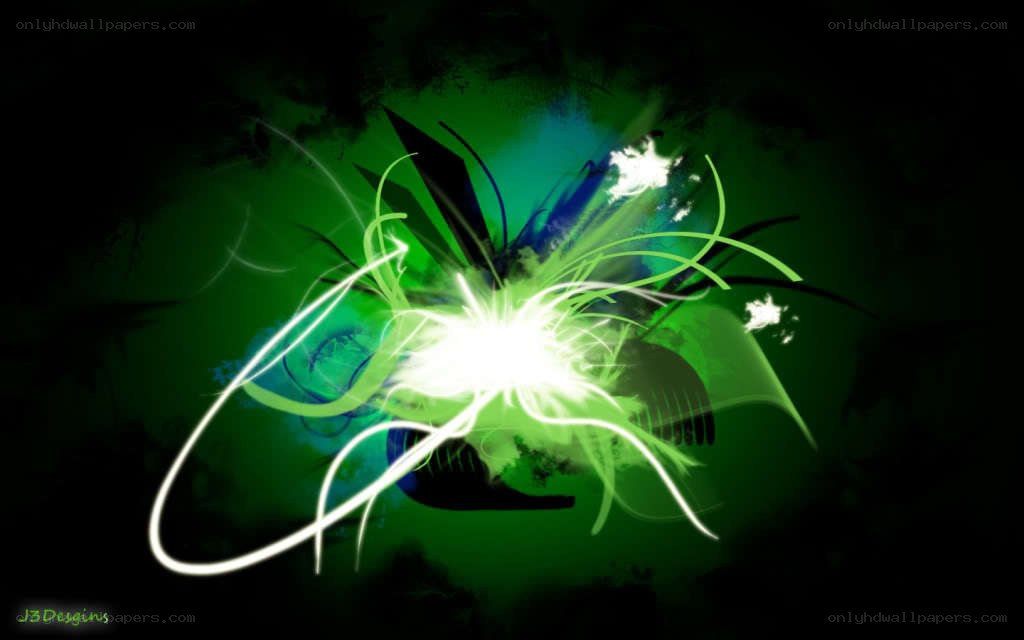 green light burst abstract art