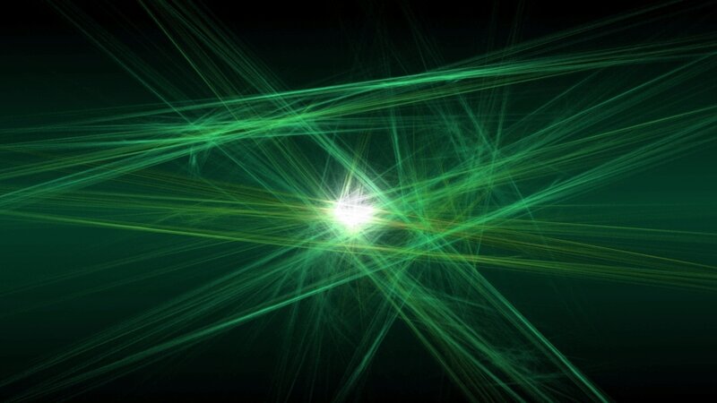 Green light burst animation