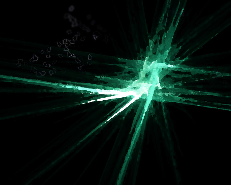 Green Light Burst — Dramatic, Abstract