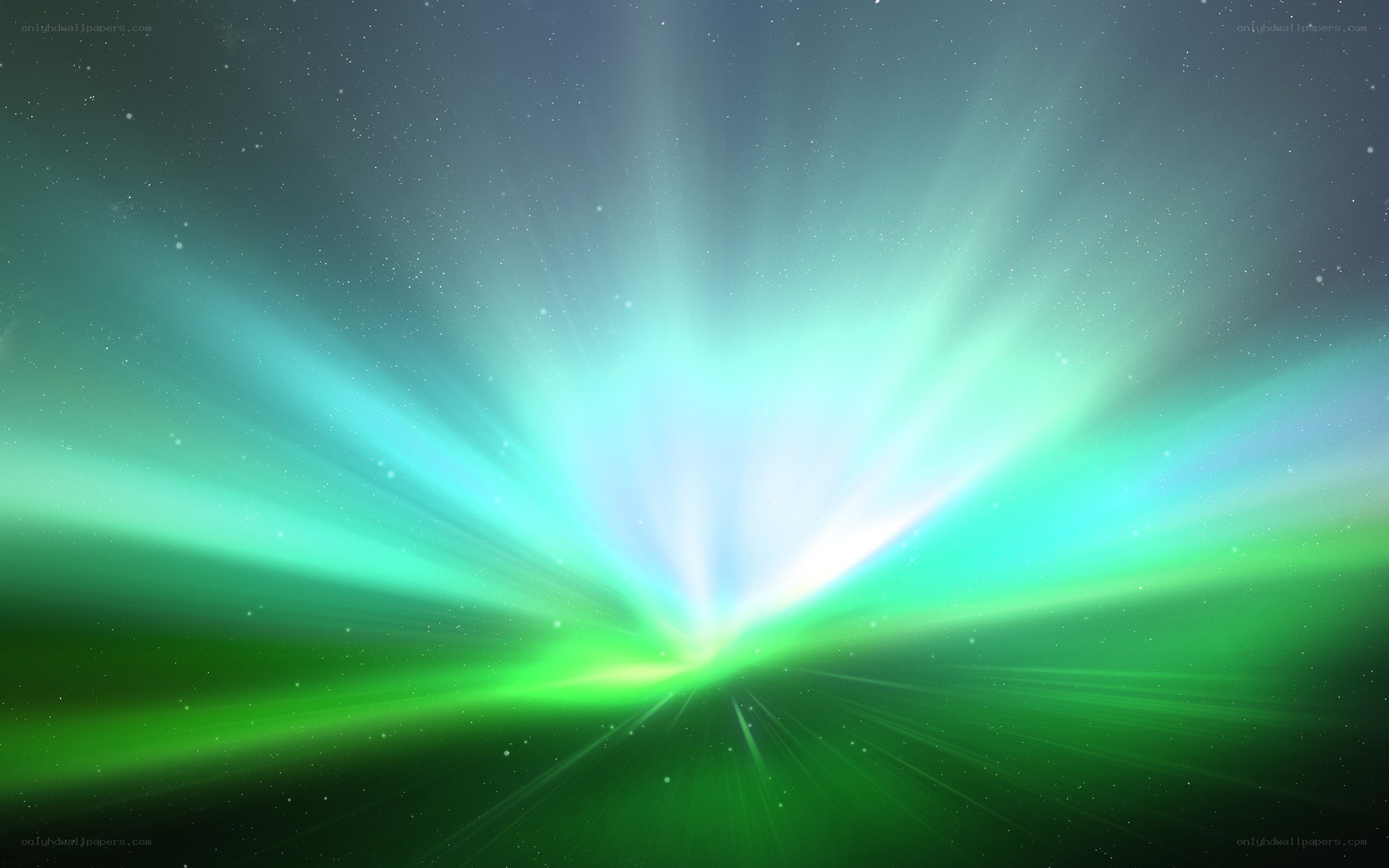 green light burst in space