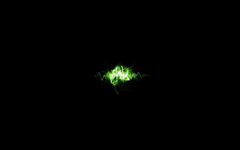 green light burst on black