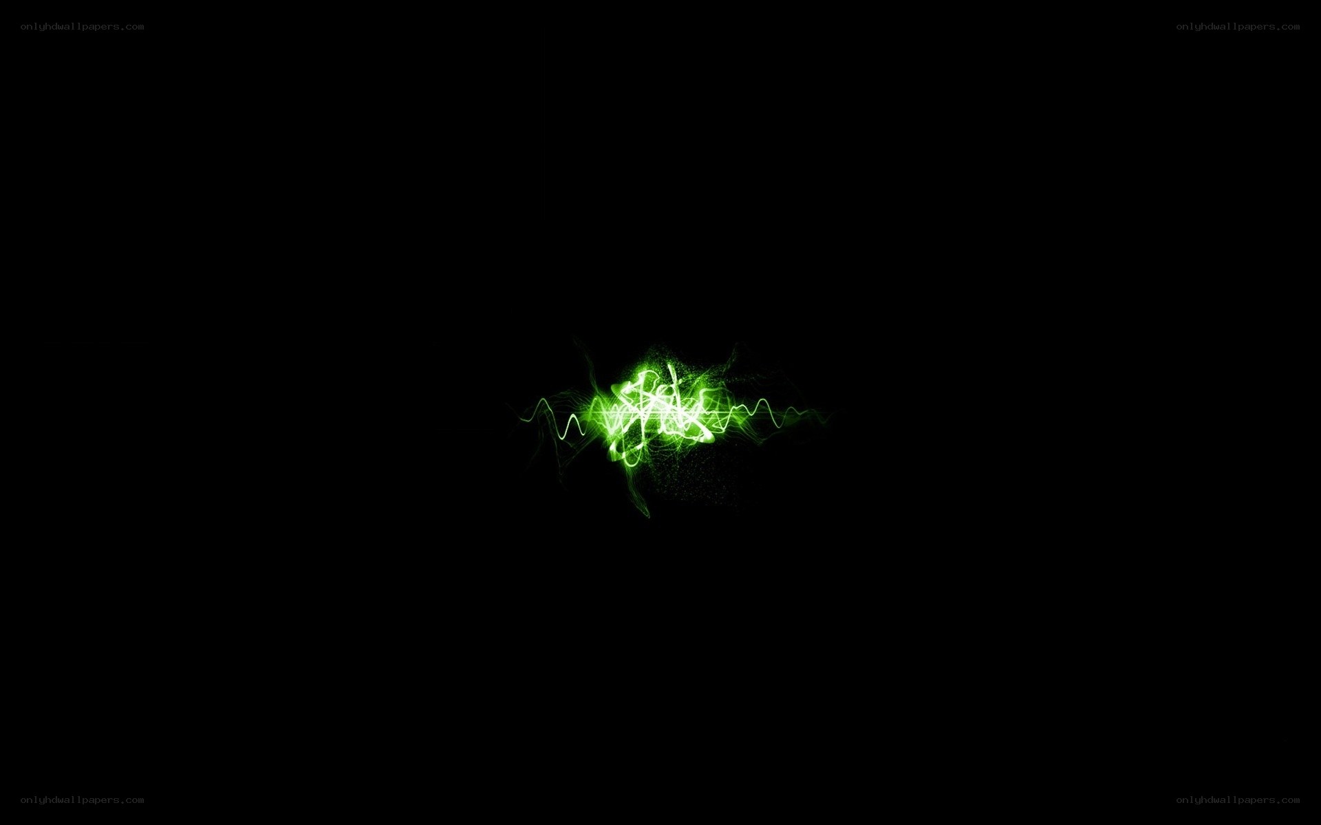 green light burst on black