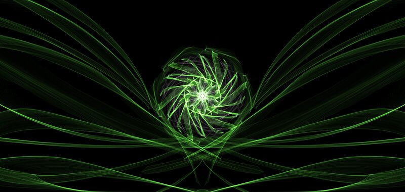 Green Light Fractal Pattern — Abstract