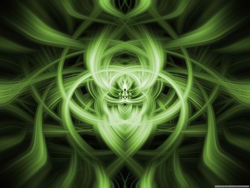 Green Light Fractal Pattern — Hypnotic