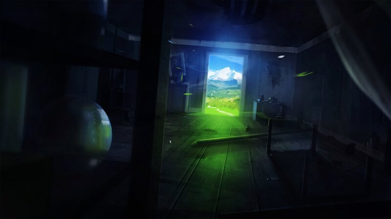 Green Light in Dark Room