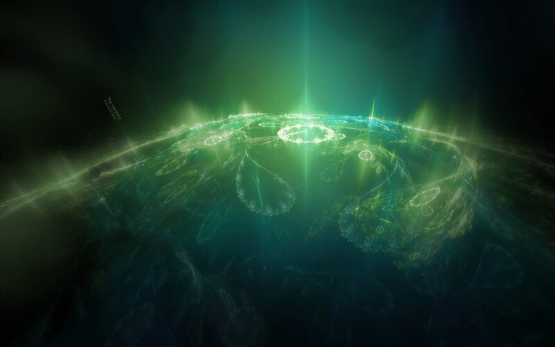 green light over planet