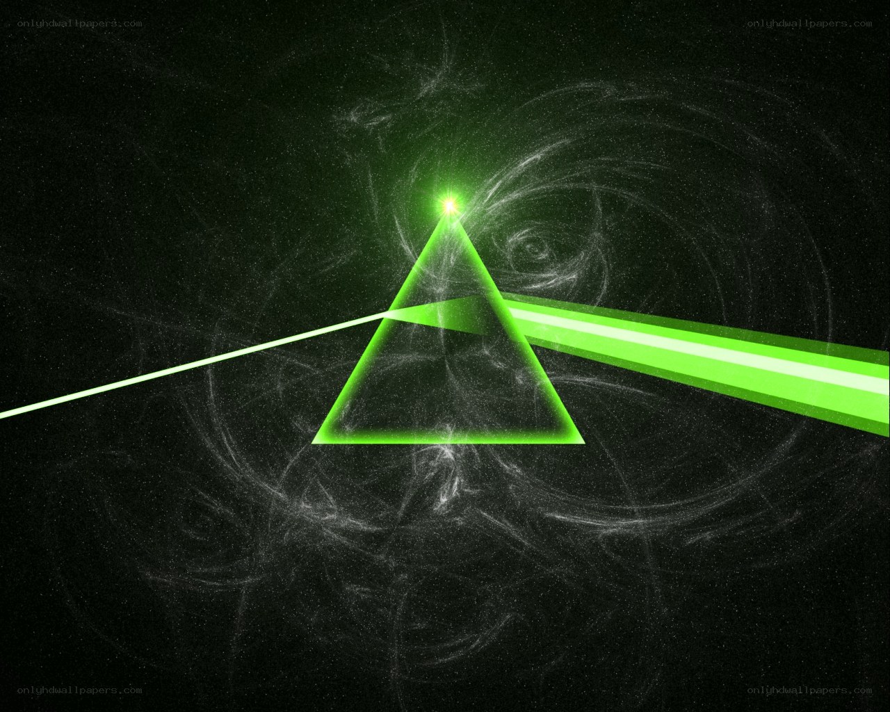 green light prism in space