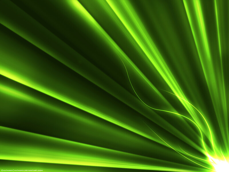 Green Light Rays — Dynamic, Abstract, Light Rays, Glow