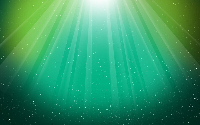 Green Light Rays — Serene, Digital Art, Light Beams