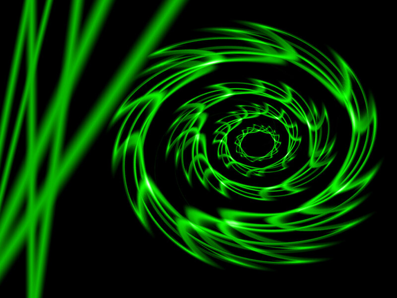 green light spiral animation