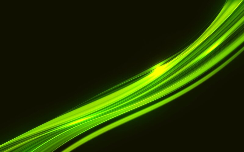 Green Light Streaks — Dynamic, Abstract, Curved Lines