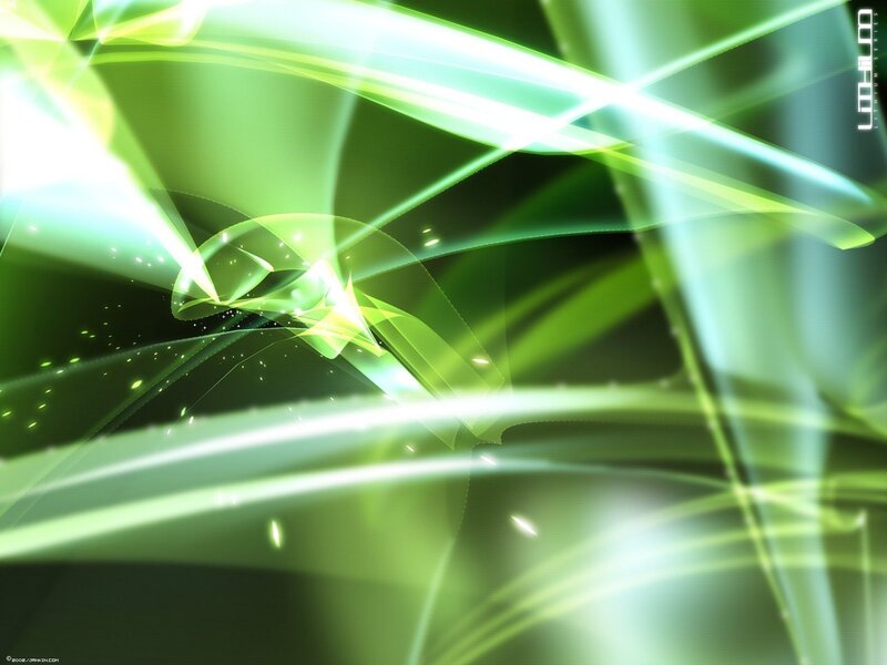 Green Light Streaks — Dynamic, Abstract, Glow, Particles