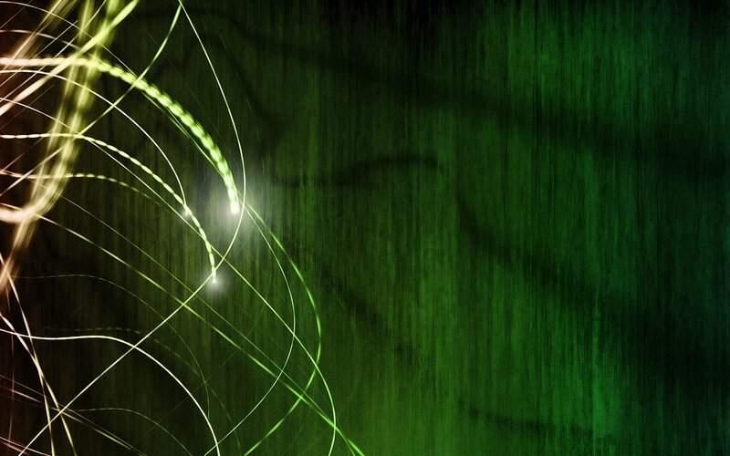 Green Light Streaks — Dynamic, Abstract, Light Trails, Dark Background