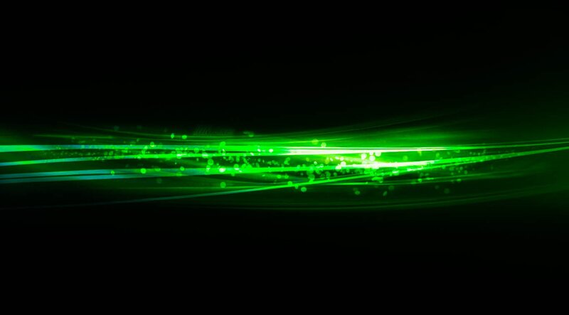 Green Light Streaks — Dynamic, Abstract, Lines, Particles
